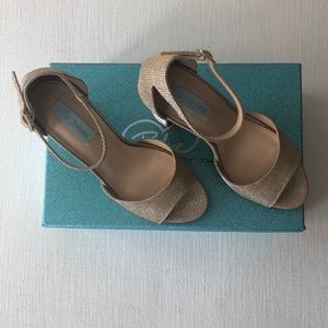 Blue by Betsy Johnson - Gold glitter Carly heels